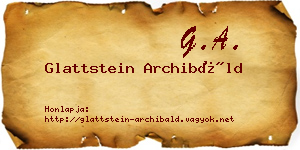 Glattstein Archibáld névjegykártya